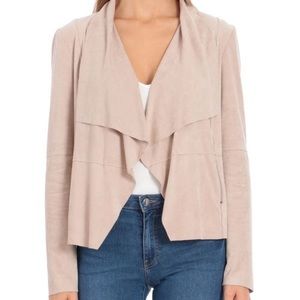 NWT Philosophy suede beige draped open front jacket